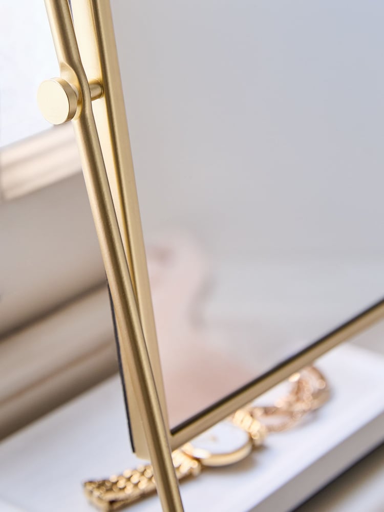 Gold Mia Dressing Table Mirror - Image 2 of 3 Gold Mia Dressing Table Mirror - Image 2 of 3