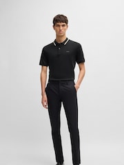 BOSS Black Penrose Slim Fit Striped Collar Polo Shirt - Image 2 of 5