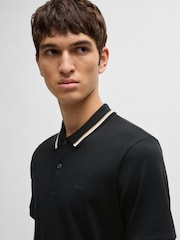 BOSS Black Penrose Slim Fit Striped Collar Polo Shirt - Image 4 of 5