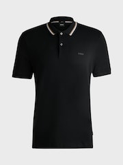BOSS Black Penrose Slim Fit Striped Collar Polo Shirt - Image 5 of 5