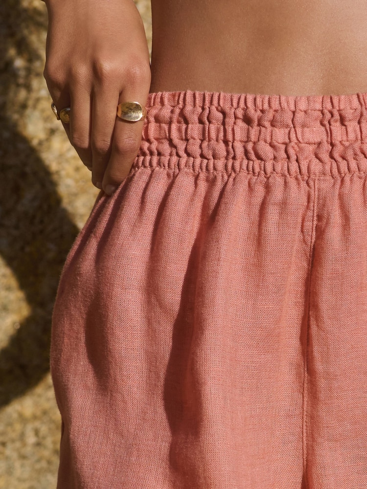 Rosa melocotón - 100% Linen Shorts - Imagen 5 de 5 Rosa melocotón - 100% Linen Shorts - Imagen 5 de 5
