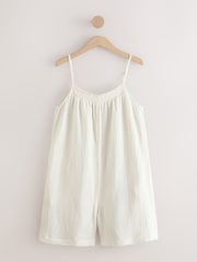 Ecru 100% Cotton Double Cloth Playsuit - Image 5 of 7