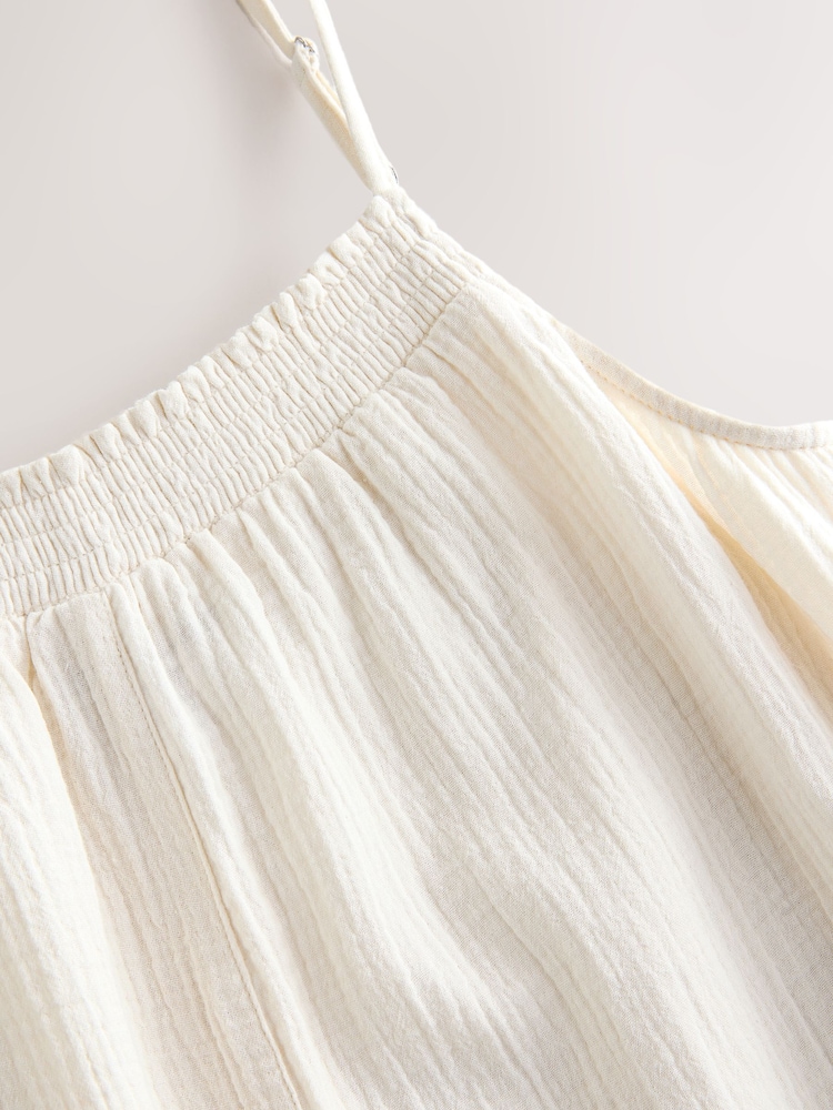 Ecru 100% Cotton Double Cloth Playsuit - Image 7 of 7