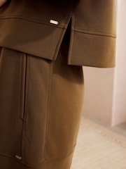 Khaki Green Modal Blend Lounge Shorts - Image 4 of 8