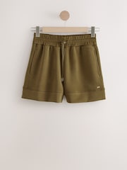 Khaki Green Modal Blend Lounge Shorts - Image 6 of 8