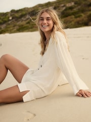 White 100% Cotton  Beach Kaftan - Image 6 of 6