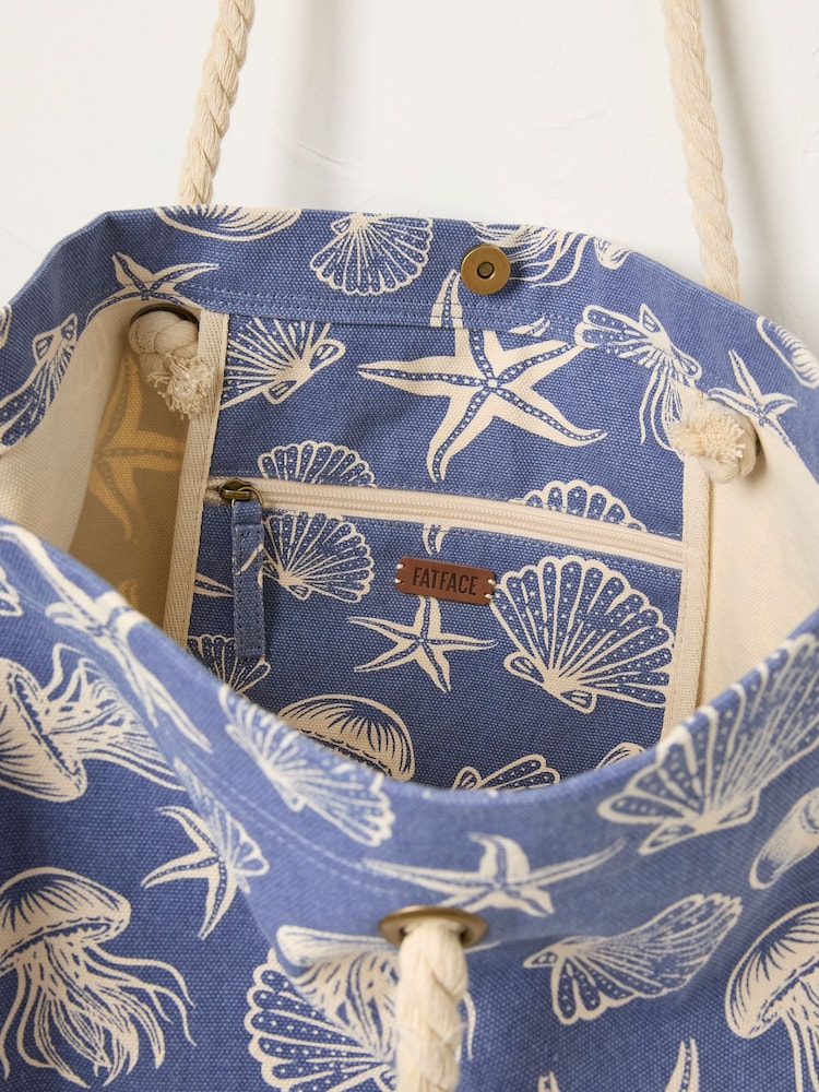 FatFace MCS Blue Sealife Printed Bag - Image 2 of 4