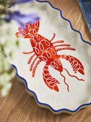 White Red Lobster Print Storage Tray - Image 4 of 5
