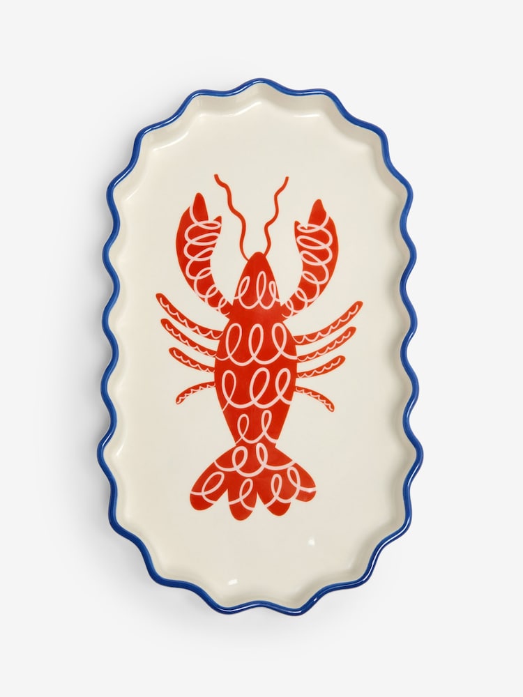 White Red Lobster Print Storage Tray - Image 5 of 5