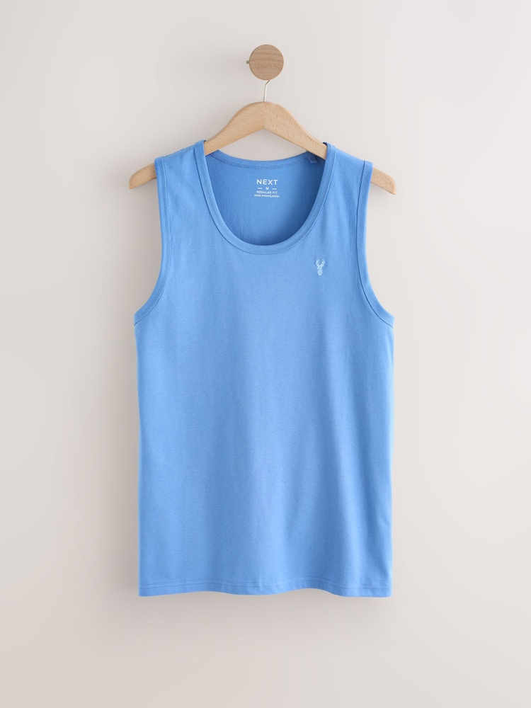 Blanc/Gris/Marine/Bleu - Lot de 4 gilets en 100% coton coupe régulière - Image 12 of 14