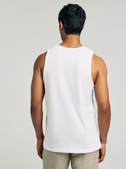White/Grey/Navy/Blue Regular Fit 100% Cotton Vests 4 Pack - Image 4 of 14