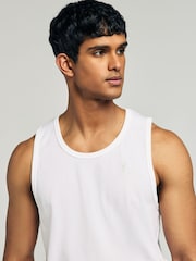 White/Grey/Navy/Blue Regular Fit 100% Cotton Vests 4 Pack - Image 5 of 14