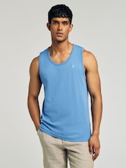 White/Grey/Navy/Blue Regular Fit 100% Cotton Vests 4 Pack - Image 7 of 14