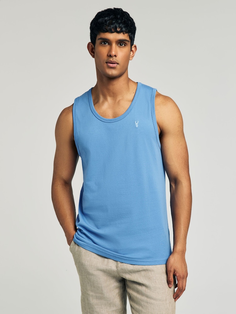 Blanc/Gris/Marine/Bleu - Lot de 4 gilets en 100% coton coupe régulière - Image 7 of 14