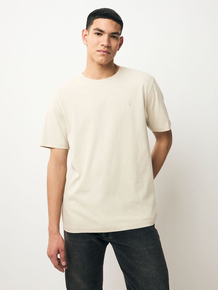 Gris/Rose/Écru/Vert - Ajustement régulier - T-shirt en coton 100% 4 Paquet - Image 7 of 10