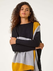 Roman Yellow Relaxed Colour Block Knit Jumper - Image 5 of 6