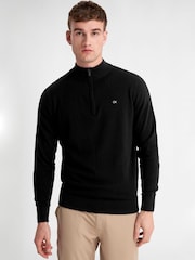 Calvin Klein Golf Cashmere Quarter Zip Black Sweater - Image 1 of 8