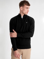 Calvin Klein Golf Cashmere Quarter Zip Black Sweater - Image 4 of 8