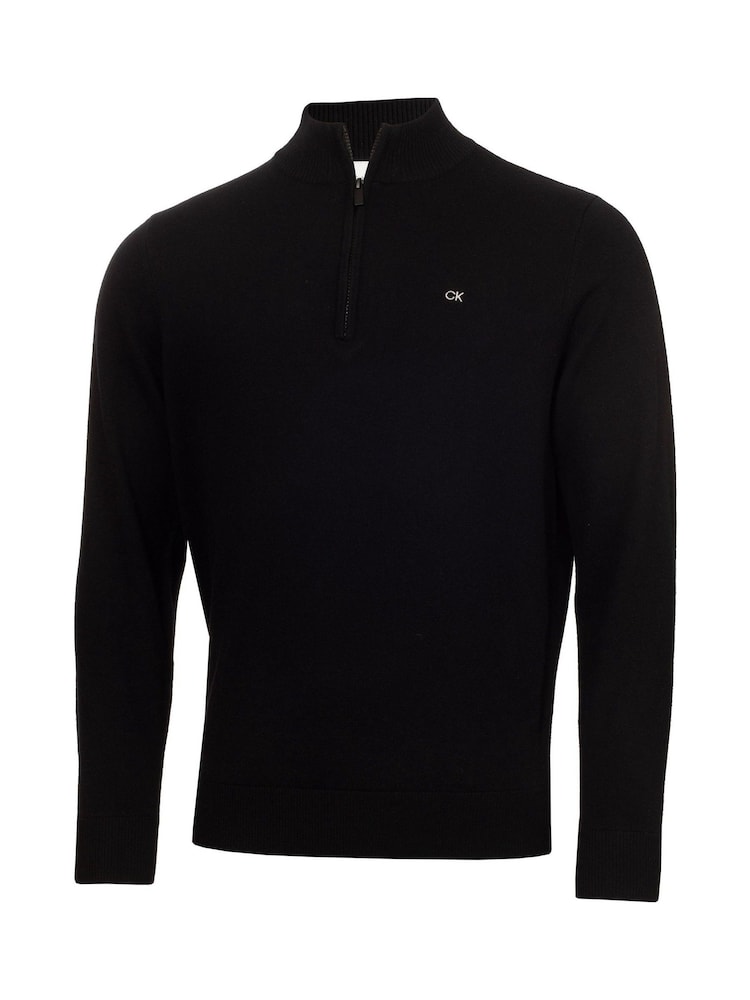 Calvin Klein Golf Cashmere Quarter Zip Black Sweater - Image 5 of 8