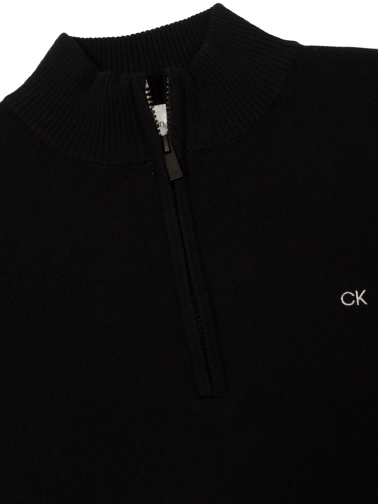 Calvin Klein Golf Cashmere Quarter Zip Black Sweater - Image 7 of 8