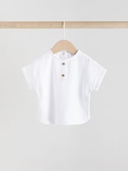 White Cheesecloth Baby 100% Cotton Top and Shorts Set (0mths-2yrs) - Image 3 of 11