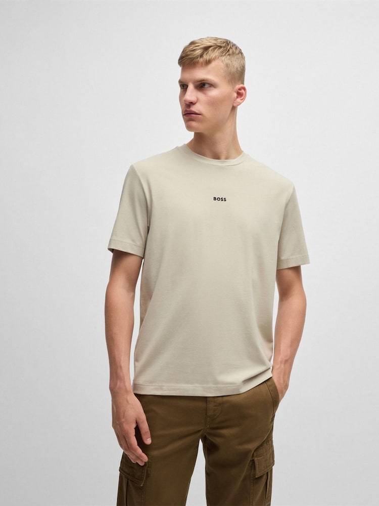 Natural - BOSS Relaxed Fit Logo T-Shirt - Imagen 1 de 5