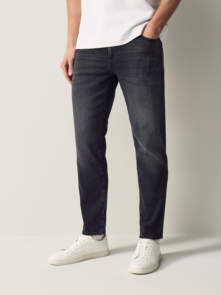 BOSS Black Tapered Fit Comfort Stretch Denim Jeans - Image 1 of 6