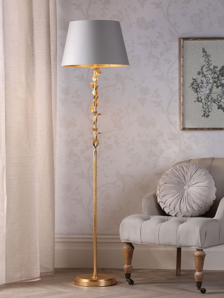 Laura Ashley Gold Leaf Halton Floor Lamp - Image 1 of 8