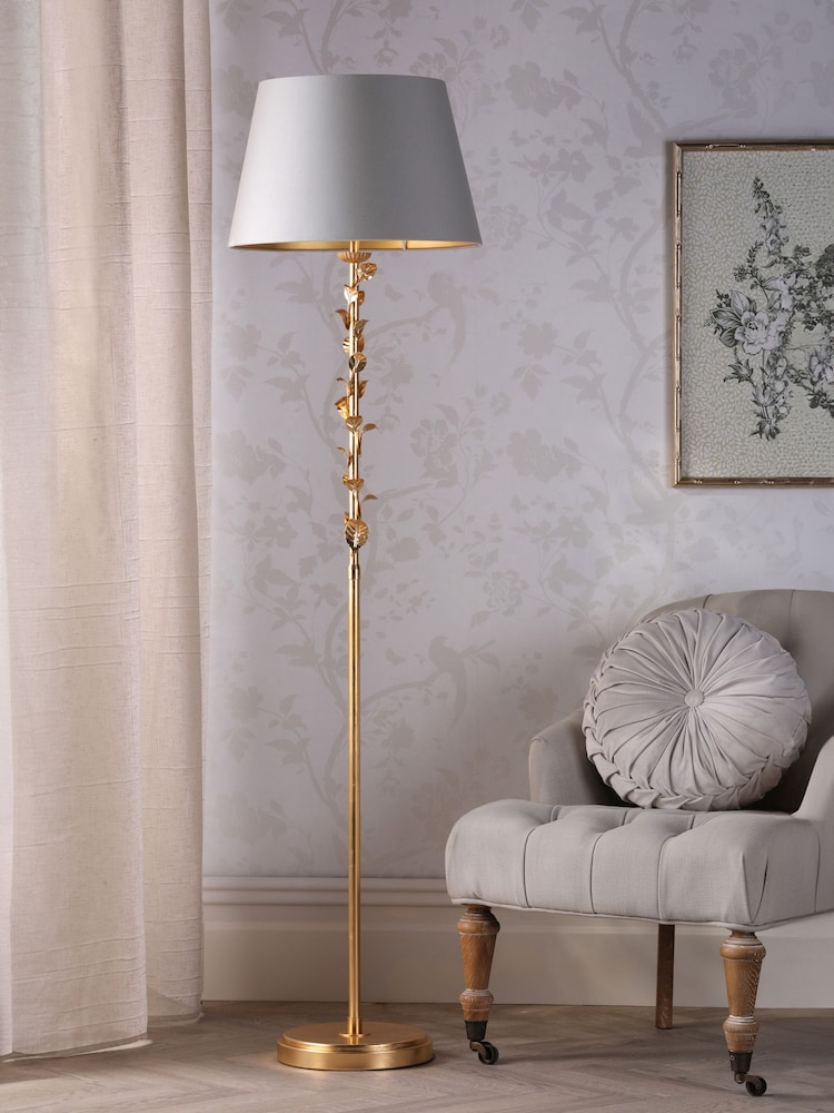 Laura Ashley Gold Leaf Halton Floor Lamp - Image 2 of 8