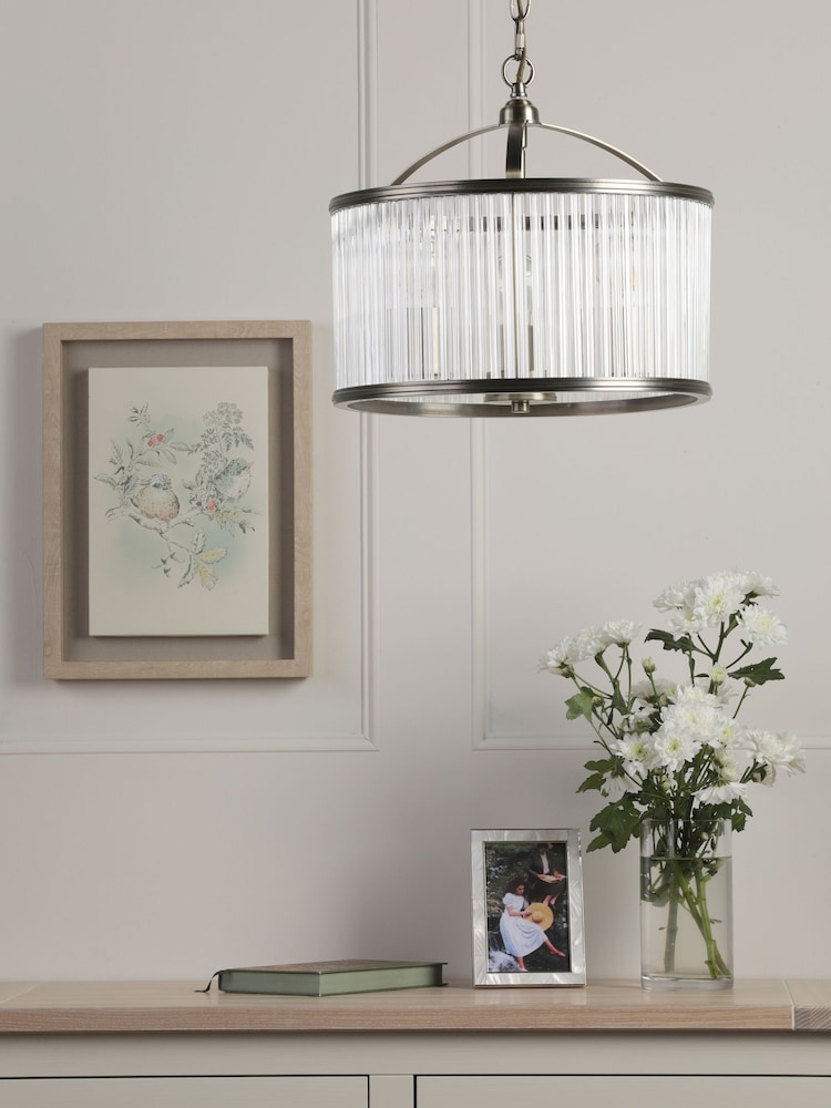 Laura Ashley Matt Antique Brass Sutton 3 Light Pendant Light - Image 2 of 6
