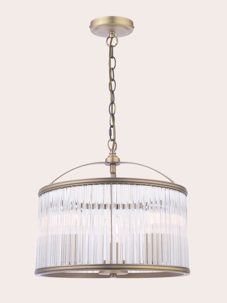 Laura Ashley Matt Antique Brass Sutton 3 Light Pendant Light - Image 3 of 6