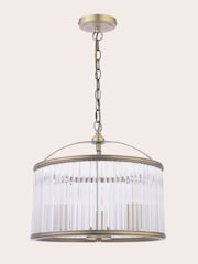 Laura Ashley Matt Antique Brass Sutton 3 Light Pendant Light - Image 4 of 6