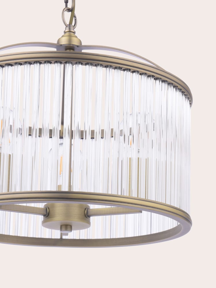 Laura Ashley Matt Antique Brass Sutton 3 Light Pendant Light - Image 6 of 6