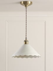 Laura Ashley White Daws 1 Light Pendant Ceiling Light - Image 2 of 5