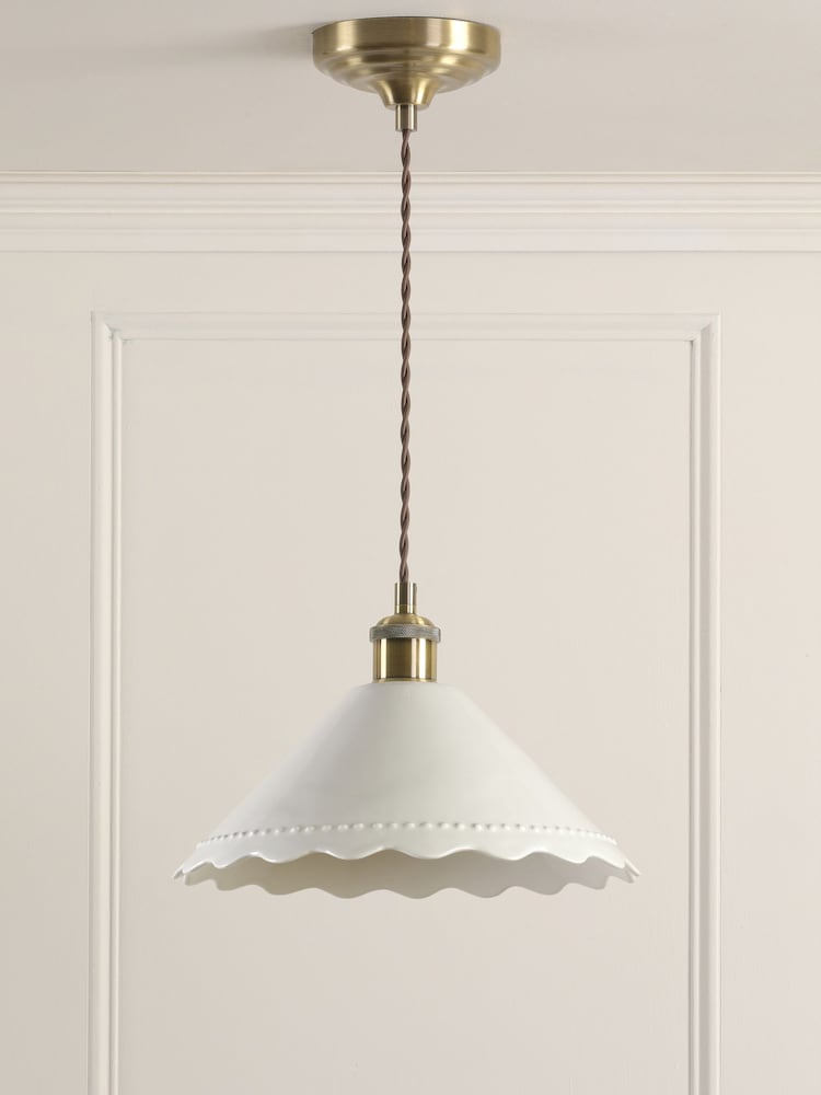 Laura Ashley White Daws 1 Light Pendant Ceiling Light - Image 2 of 5 Laura Ashley White Daws 1 Light Pendant Ceiling Light - Image 2 of 5