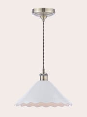 Laura Ashley White Daws 1 Light Pendant Ceiling Light - Image 3 of 5