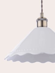 Laura Ashley White Daws 1 Light Pendant Ceiling Light - Image 5 of 5