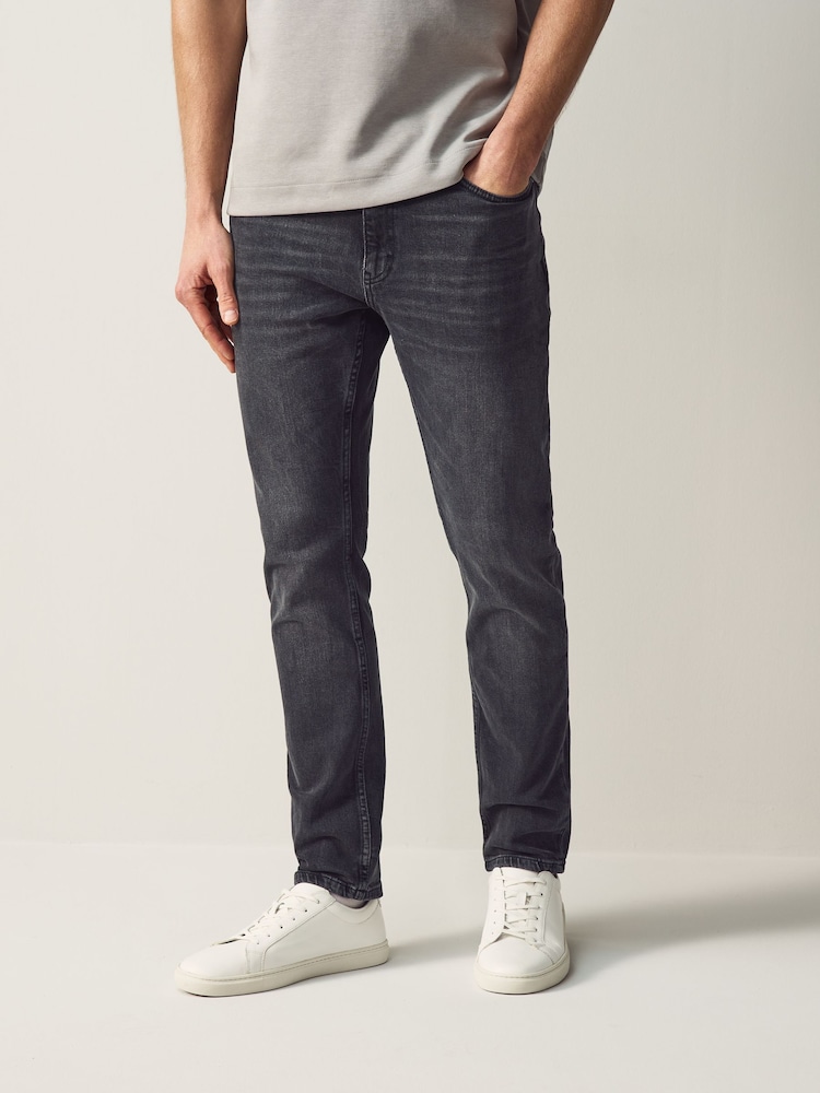 HUGO Grey Extra Slim Fit Stretch Denim Jeans - Image 1 of 6