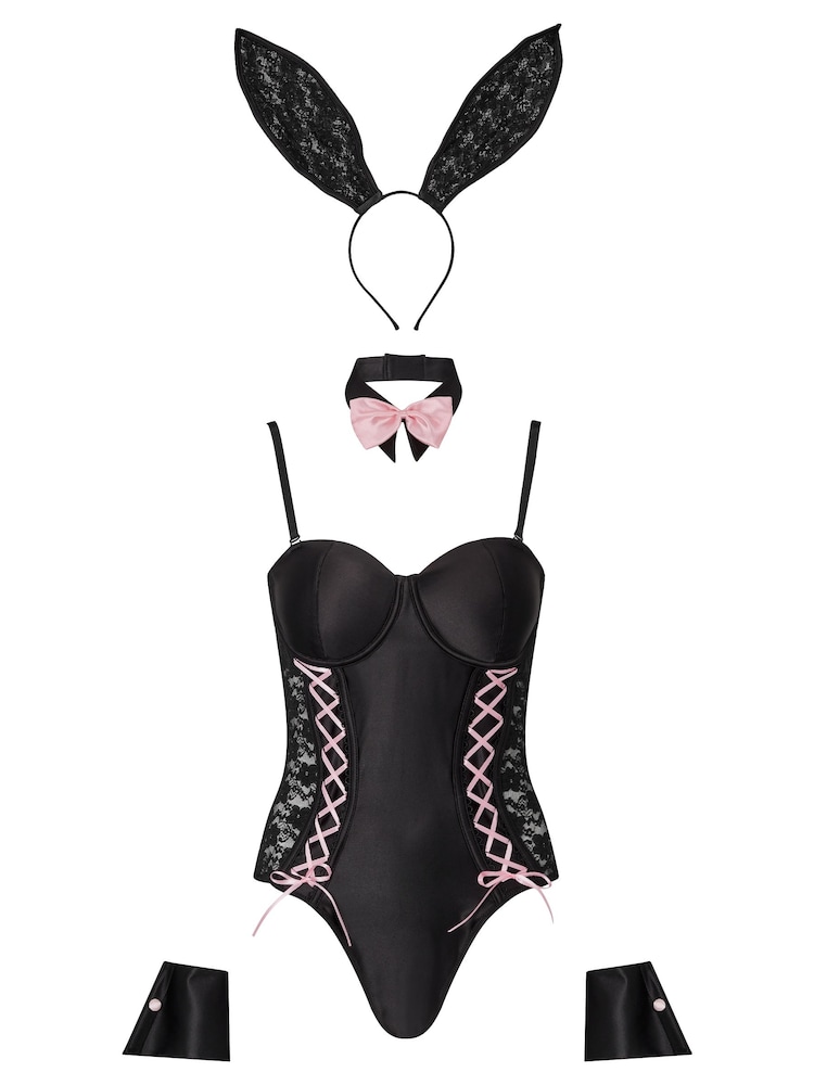 Ann Summers Black Boudoir Lace-Up Bunny Outfit Dress - Image 7 of 7 Ann Summers Black Boudoir Lace-Up Bunny Outfit Dress - Image 7 of 7