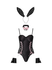 Ann Summers Black Boudoir Lace-Up Bunny Outfit Dress - Image 8 of 8