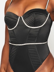 Ann Summers Black Incandesce Diamante and Satin Bodysuit - Image 4 of 5