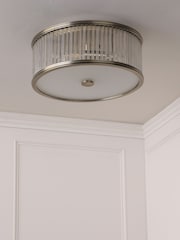 Laura Ashley Matt Antique Brass Sutton 2 Light Flush Ceiling Light - Image 2 of 6
