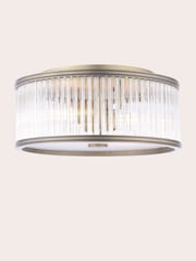 Laura Ashley Matt Antique Brass Sutton 2 Light Flush Ceiling Light - Image 3 of 6