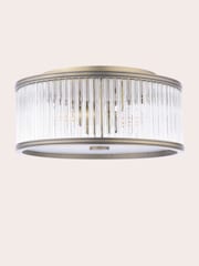Laura Ashley Matt Antique Brass Sutton 2 Light Flush Ceiling Light - Image 4 of 6
