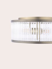 Laura Ashley Matt Antique Brass Sutton 2 Light Flush Ceiling Light - Image 5 of 6