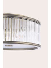 Laura Ashley Matt Antique Brass Sutton 2 Light Flush Ceiling Light - Image 6 of 6