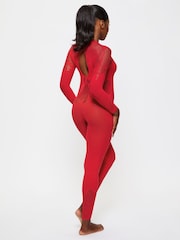 Ann Summers Red Flaming Desire Diamante Fishnet Jumpsuit - Image 2 of 5