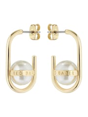 Ted Baker Gold Tone PERITTA: Statement Pearl Hoop Earrings - Image 2 of 3