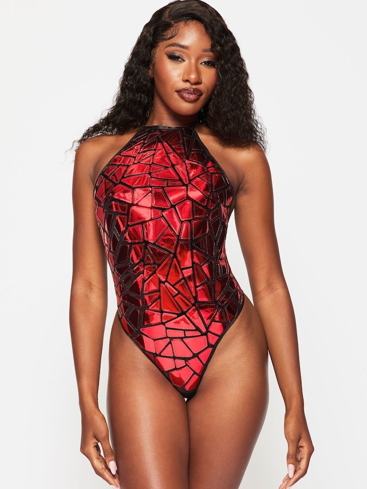 Ann Summers Red Glass Heart Sequin Bodysuit - Image 1 of 5