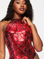 Ann Summers Red Glass Heart Sequin Bodysuit - Image 3 of 5